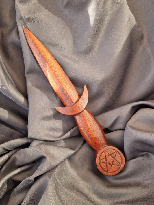 Athamé bois Pentagramme