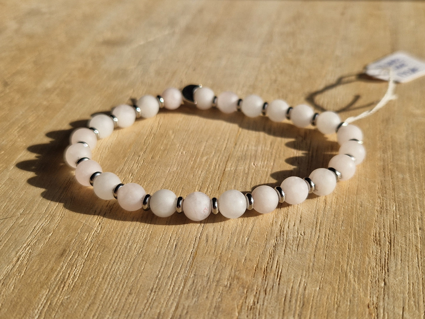 Bracelet Quartz Rose mat 6mm