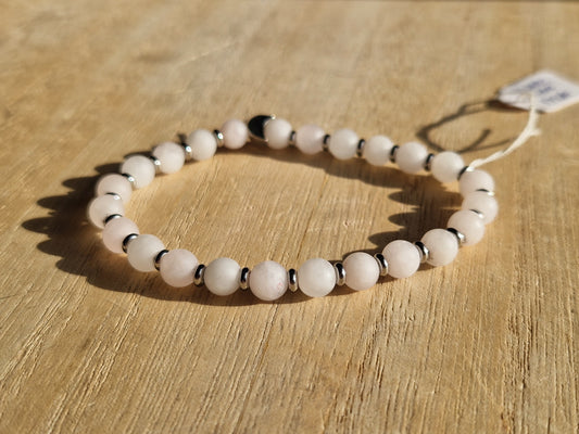 Bracelet Quartz Rose mat 6mm