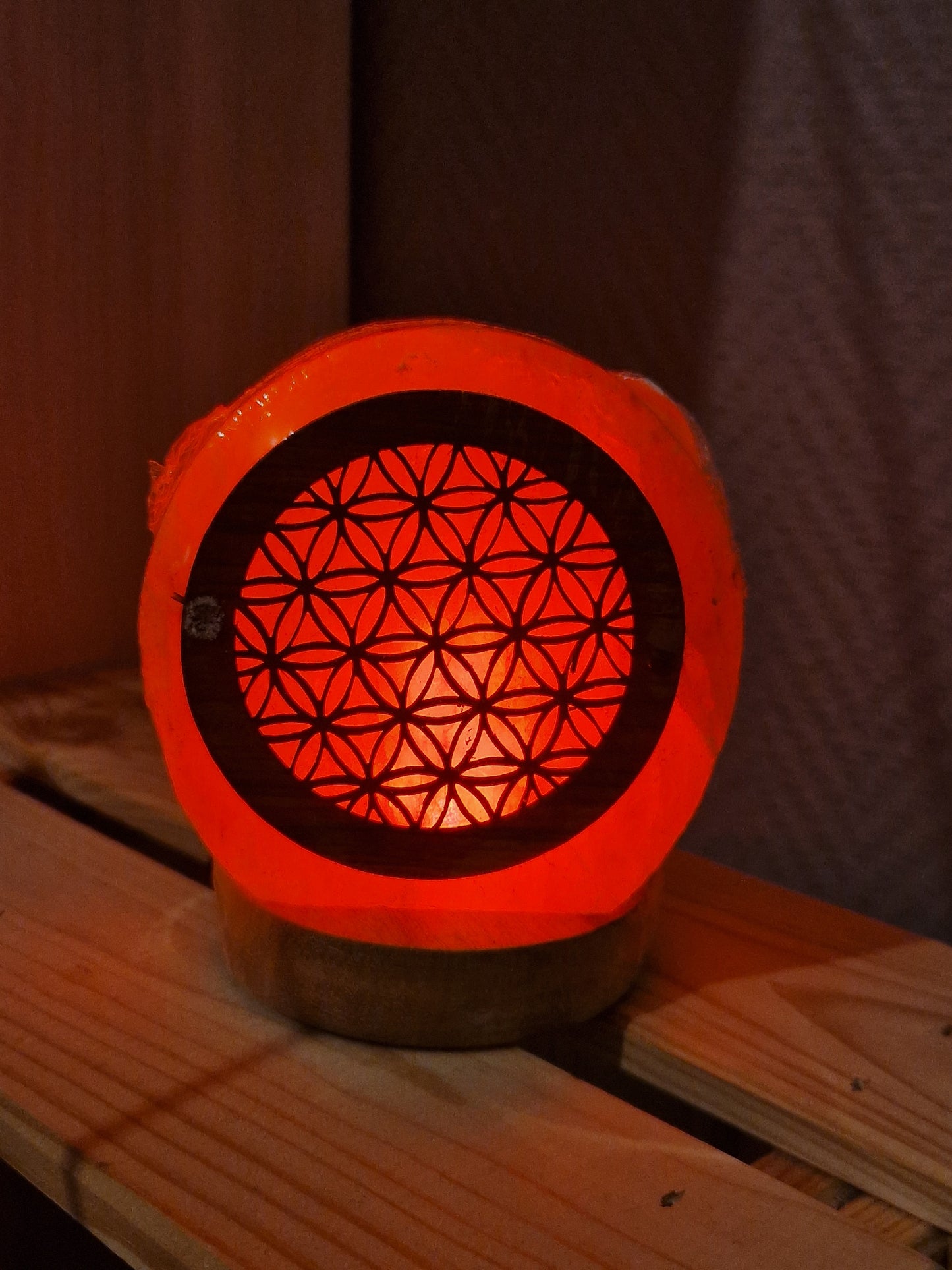 Lampe de sel mini Fleur de vie