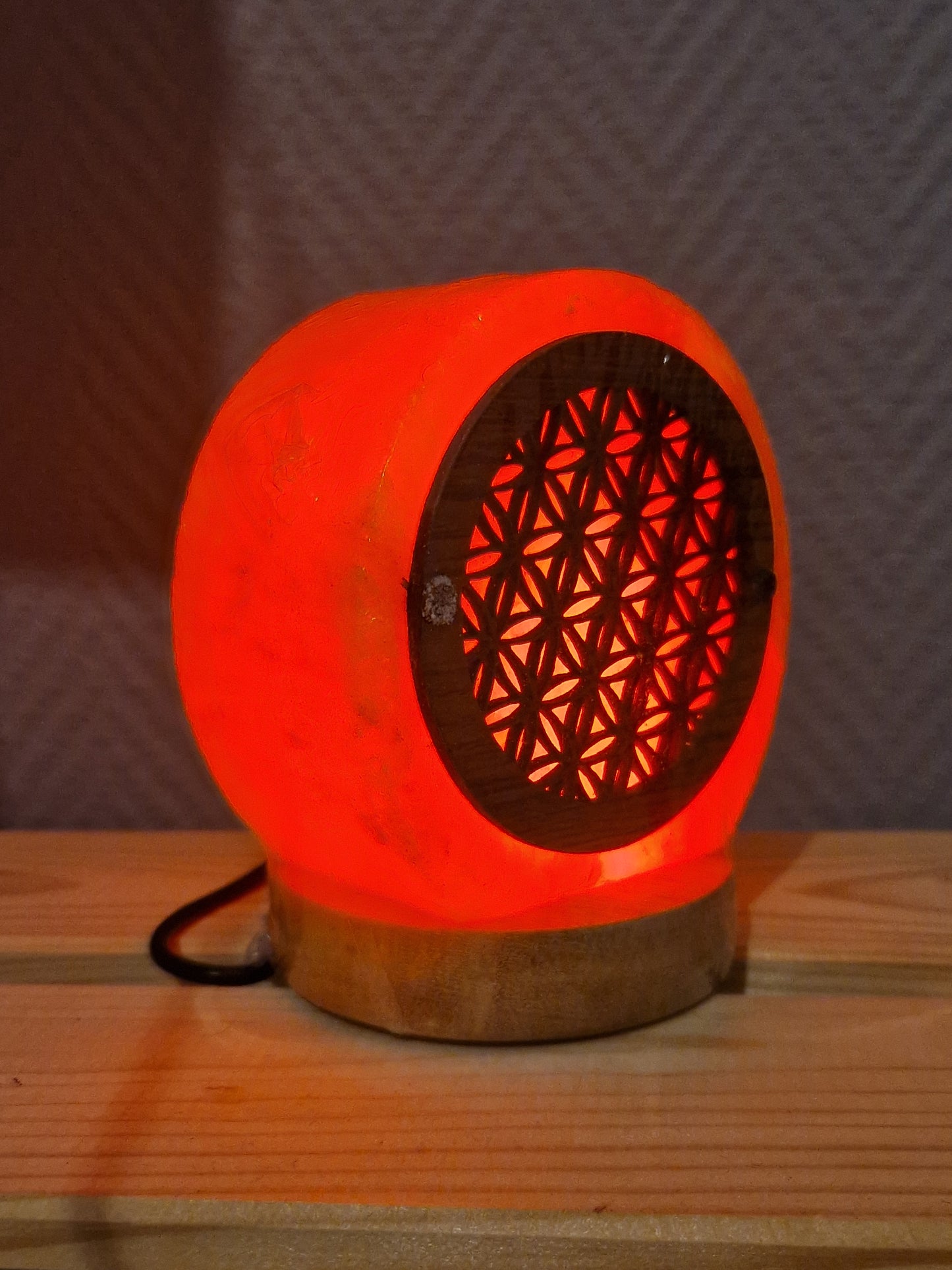 Lampe de sel mini Fleur de vie