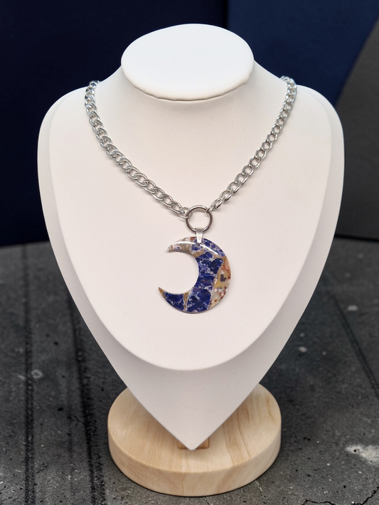 Collier Sodalite & Acier
