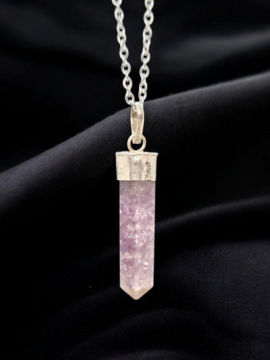 Pendentif Lepidolite pointe
