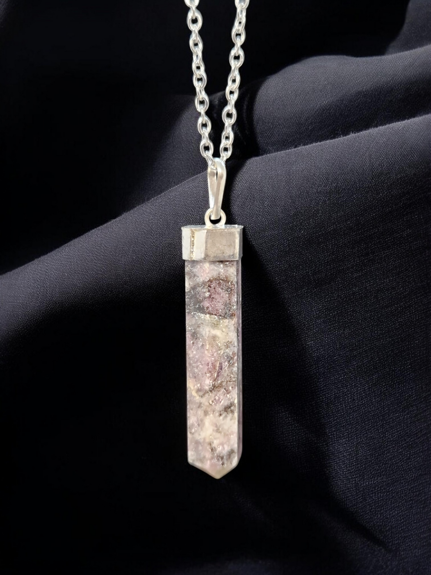 Pendentif Lepidolite pointe