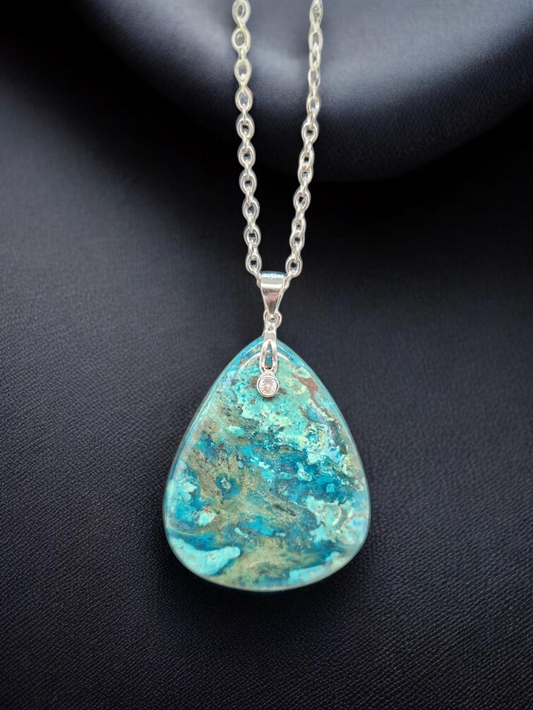 Pendentif Azurite Chrysocolle