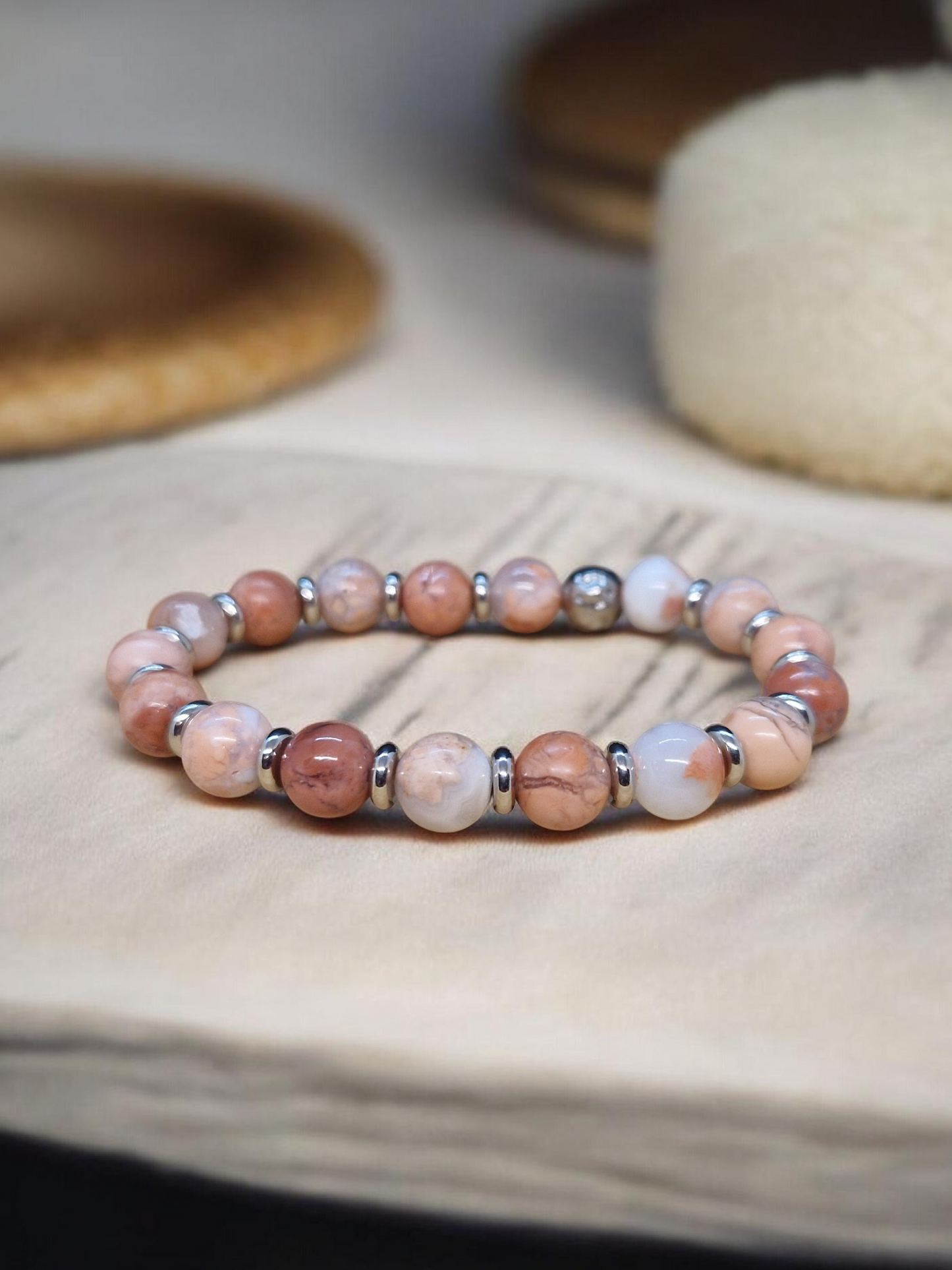 Bracelet Agate candy coton 8mm