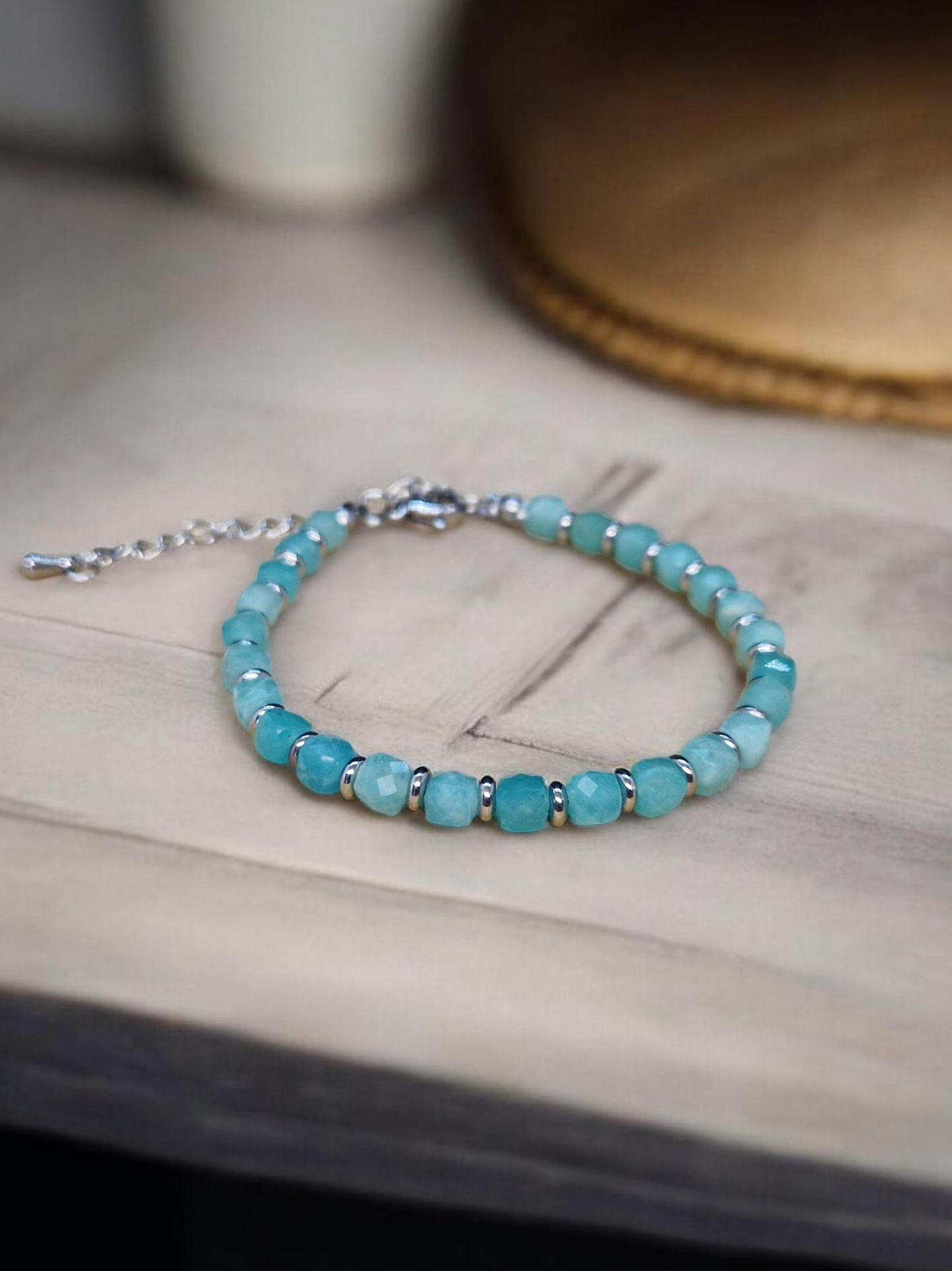 Bracelet Amazonite réglable