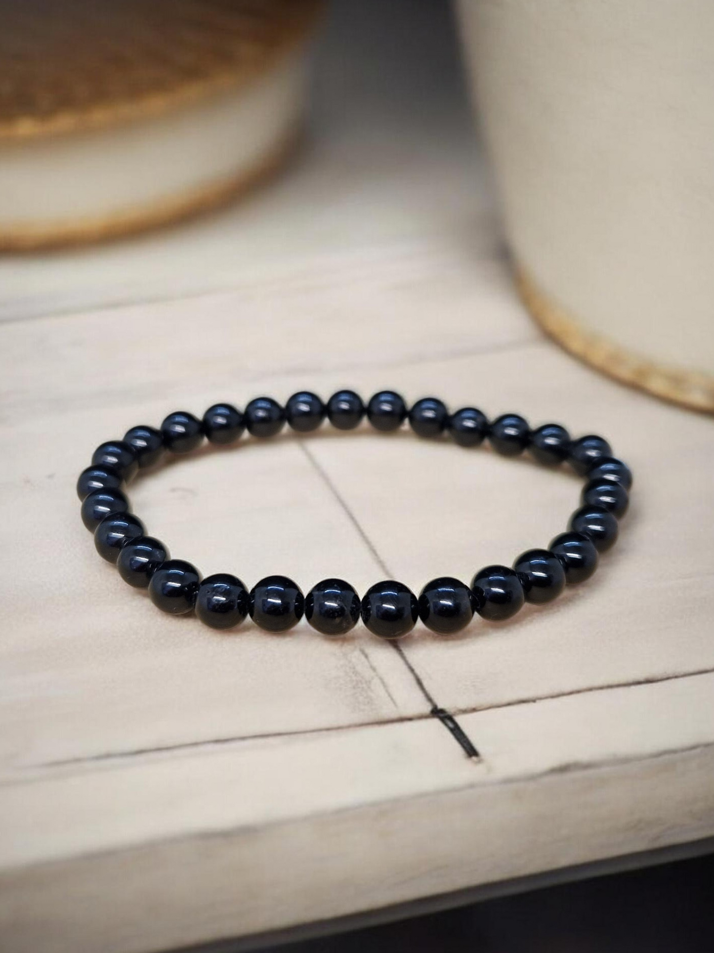 Bracelet Tourmaline noire 6mm