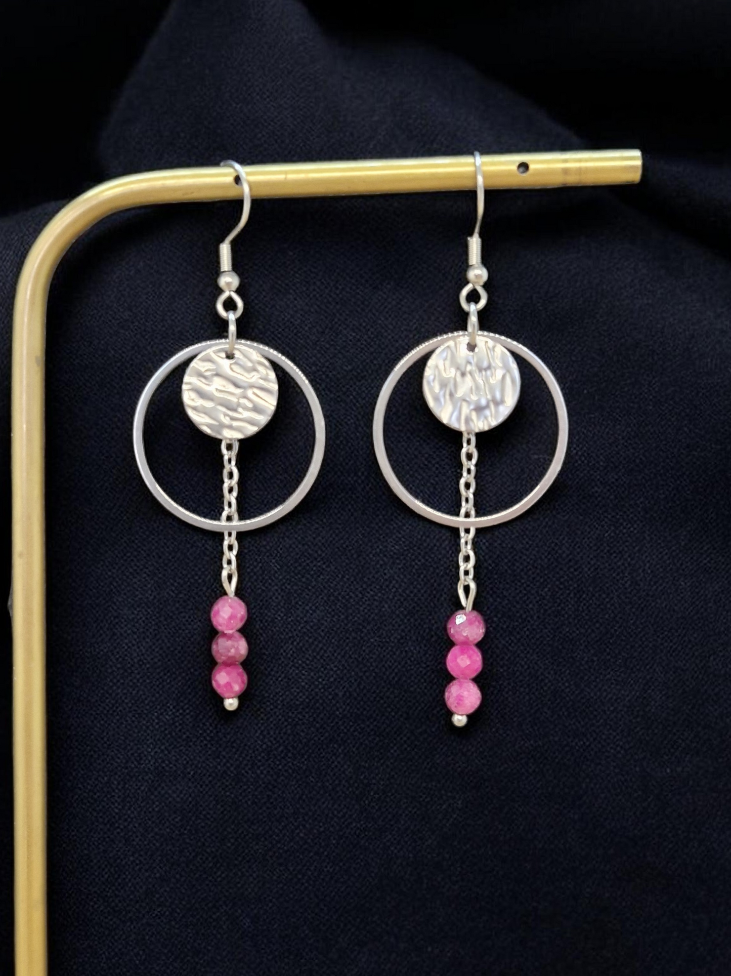 Boucles d’oreilles Les ondées Rubis
