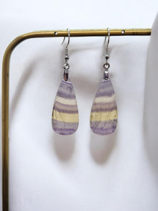 Boucles d'oreilles Fluorite multicolore