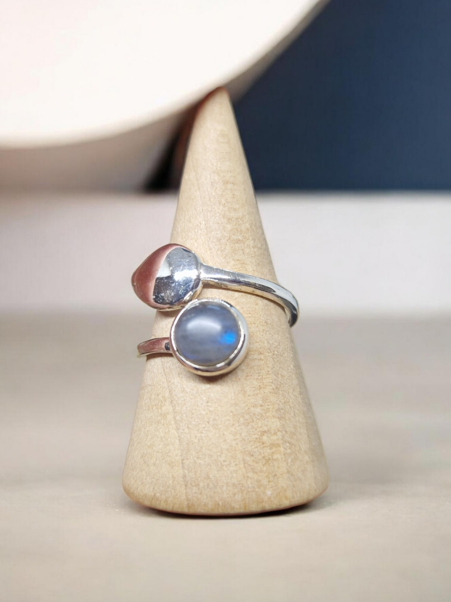 Bague Labradorite réglable argent 925