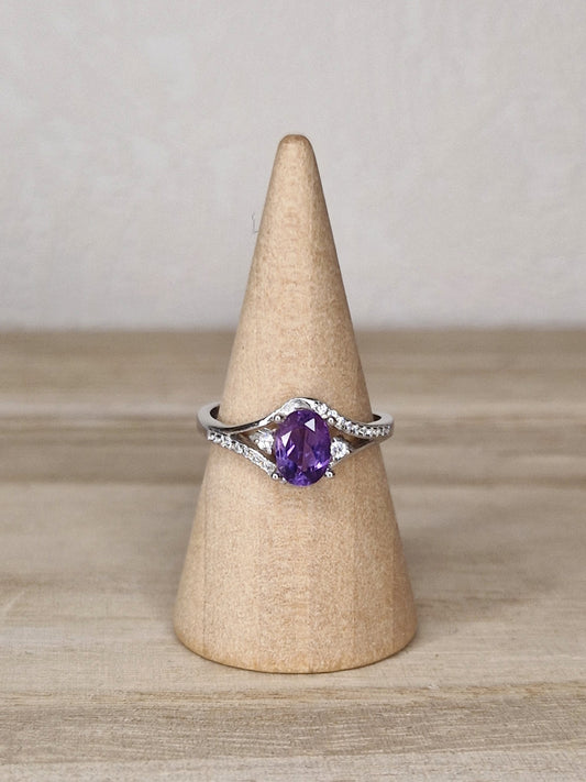 Bague Améthyste réglable Argent