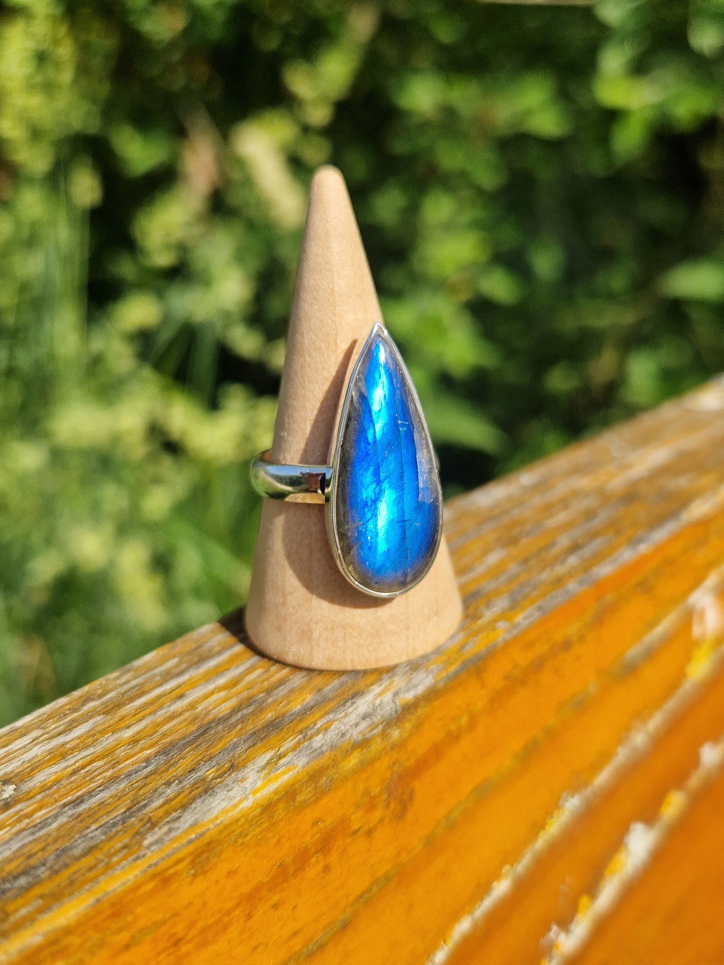 Bague Labradorite réglable argent 925