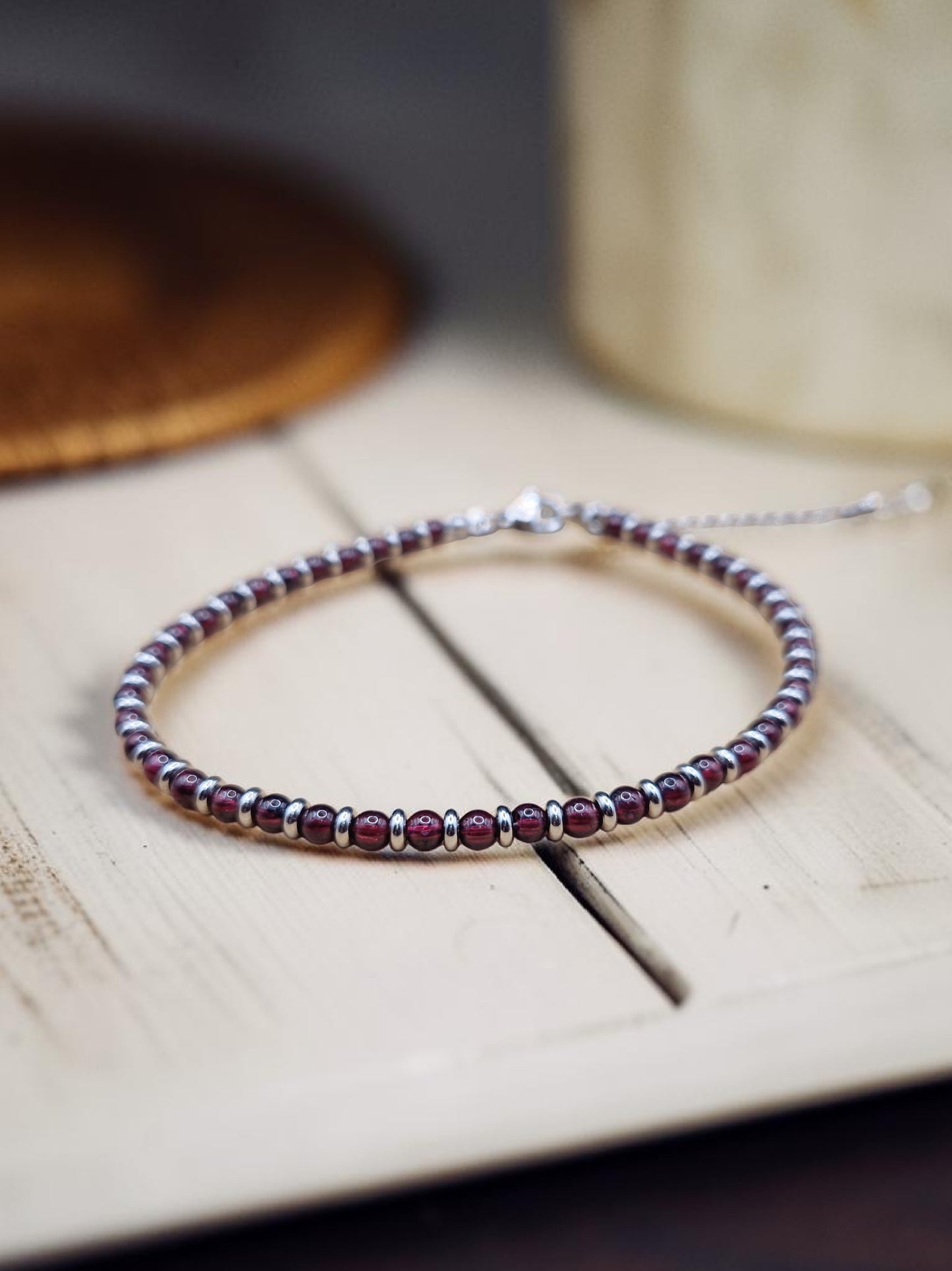 Bracelet de cheville Grenat