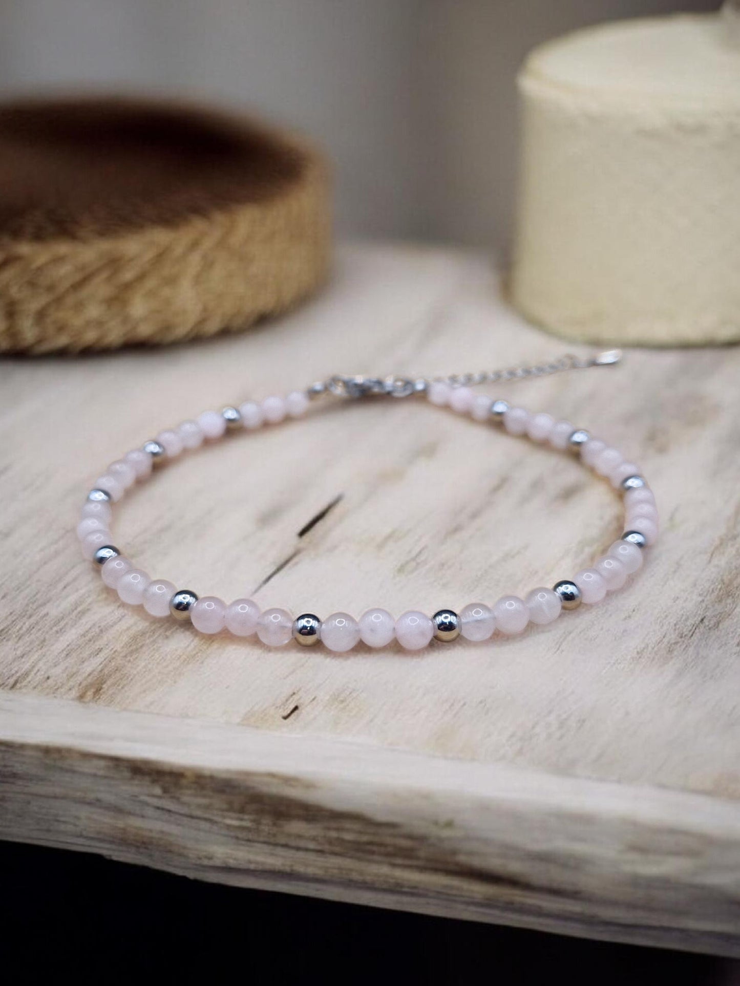 Bracelet de cheville Quartz Rose