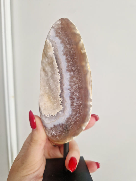 Agate druzy sur socle