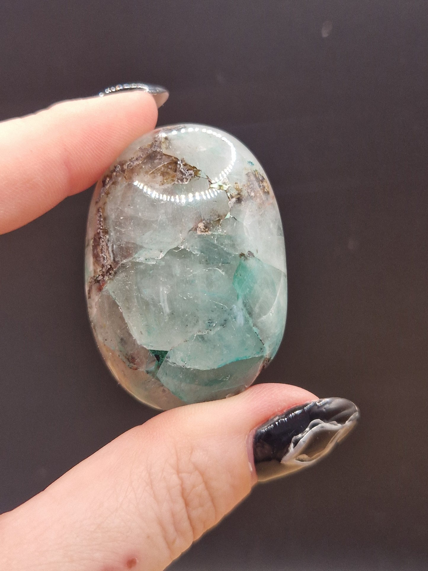 Galet Chrysocolle sur Quartz
