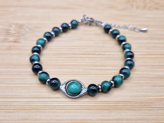 Bracelet Malachite 6mm réglable