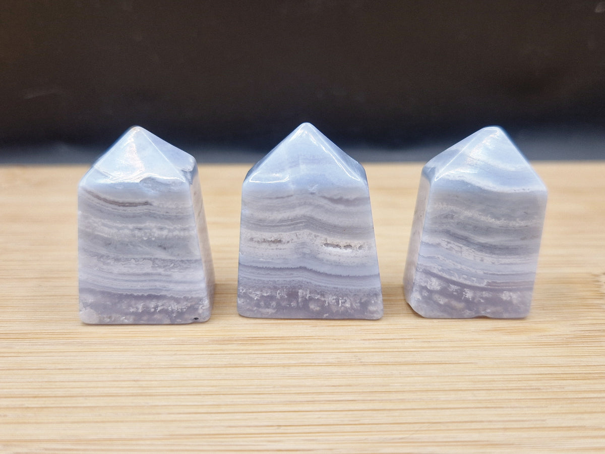 Pointes calcédoine bleue