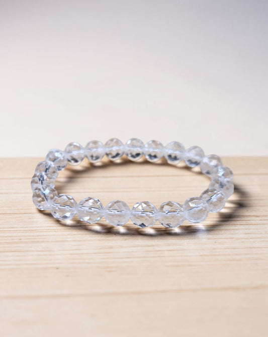 Bracelet Cristal de roche facetté 8mm