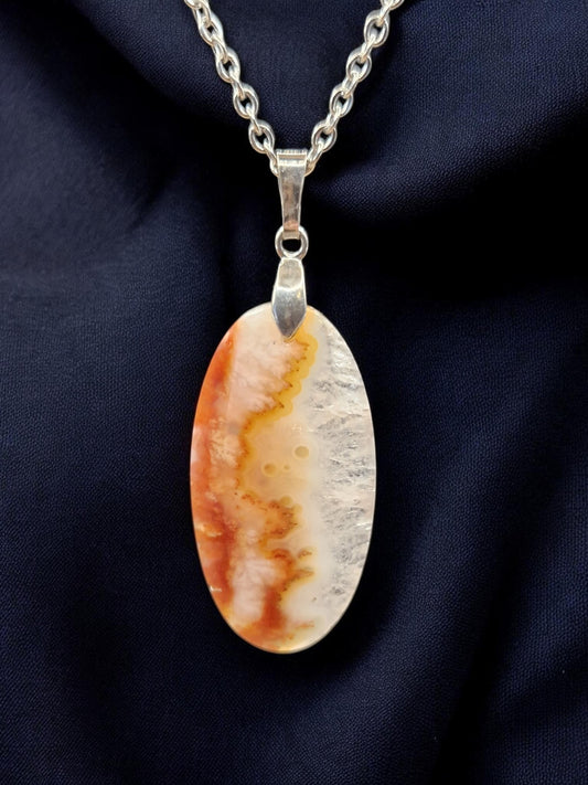 Pendentif Agate plume
