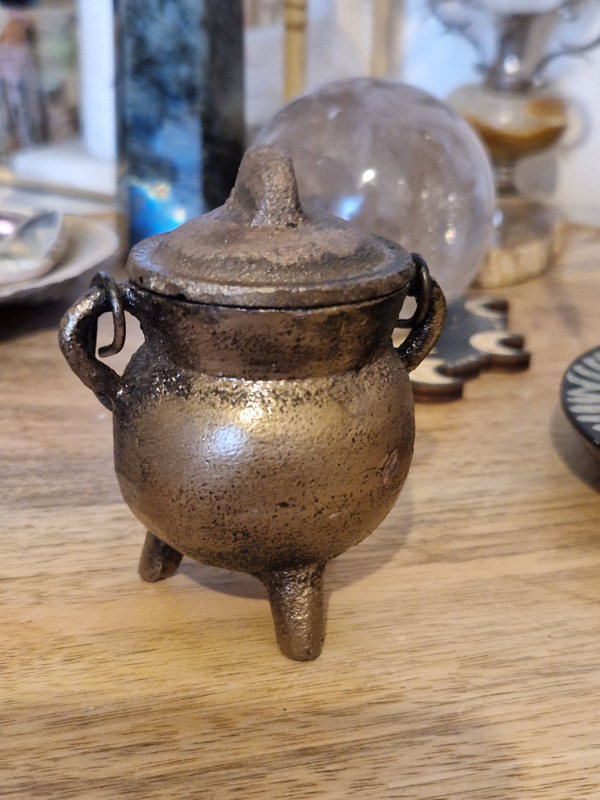 Chaudron en Fonte Petite taille, effet bronze