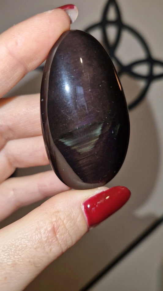 Galet obsidienne œil celeste