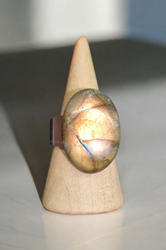 Bague Labradorite Acier