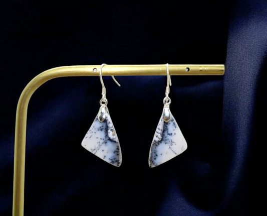 Boucles d'oreilles agate dendritique