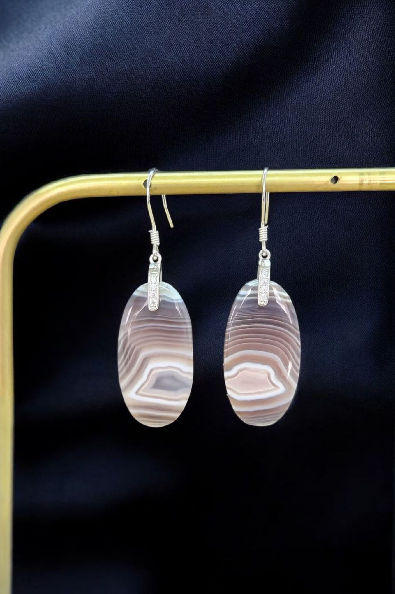 Boucles d'oreilles Agate Botswana