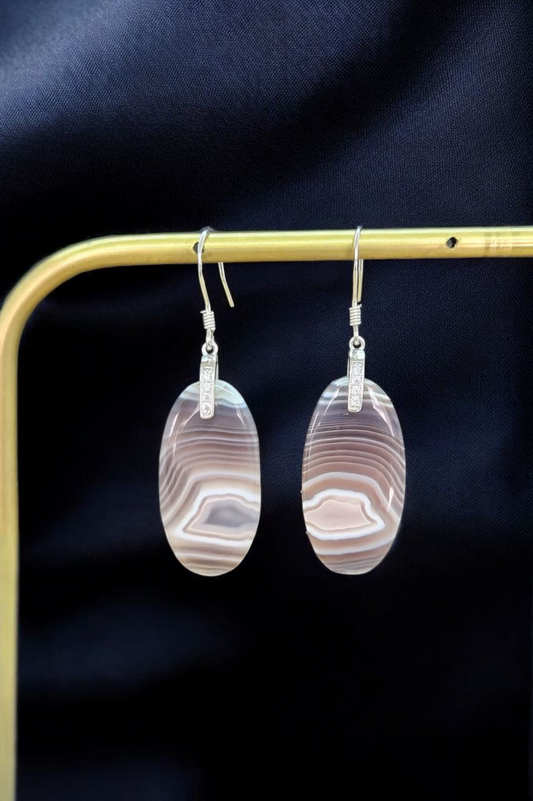 Boucles d'oreilles Agate Botswana