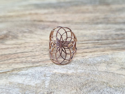 Bague fleur rose gold