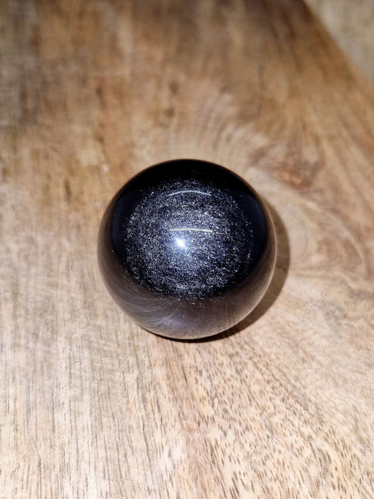 Sphère en Obsidienne argentée