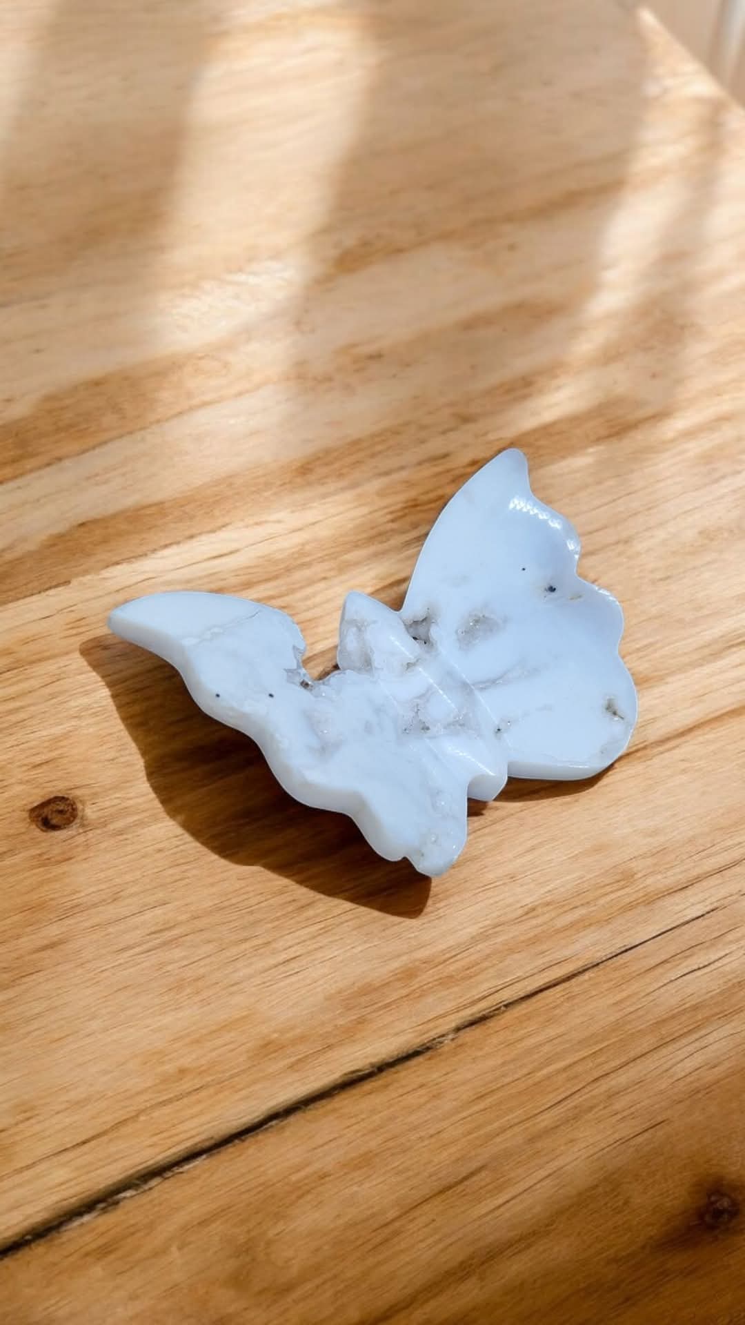 Papillon en Agate blanche
