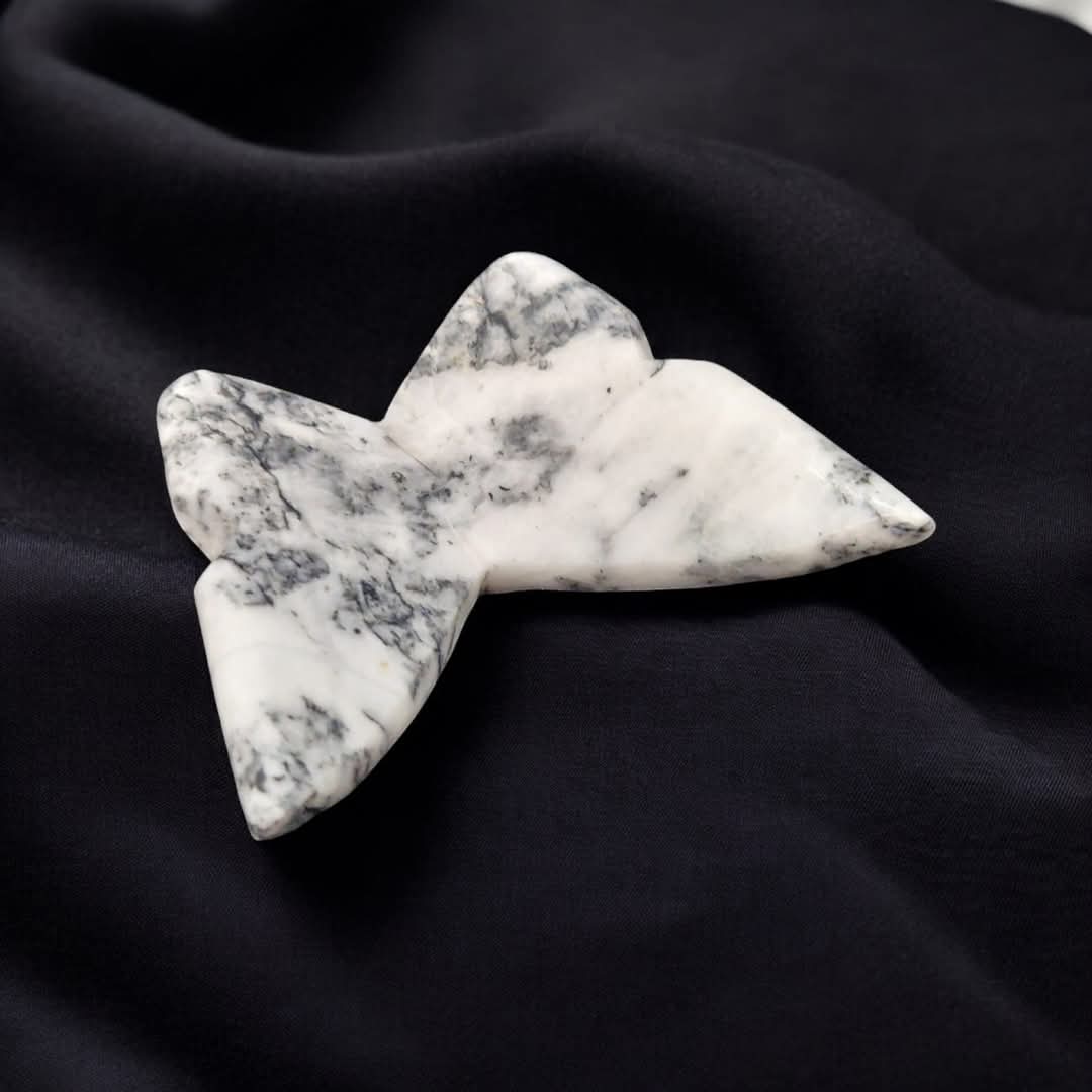 Papillon en Agate Dendritique