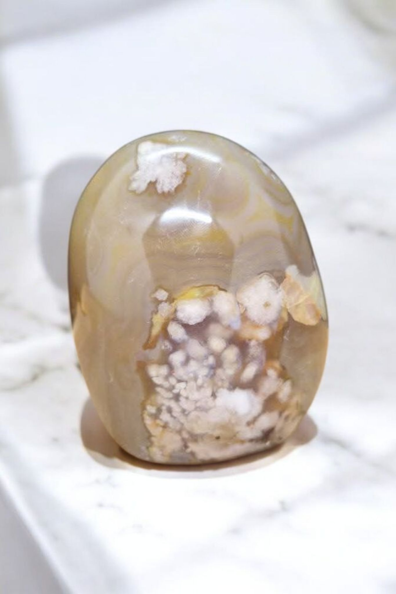 Forme libre Agate fleur de cerisier