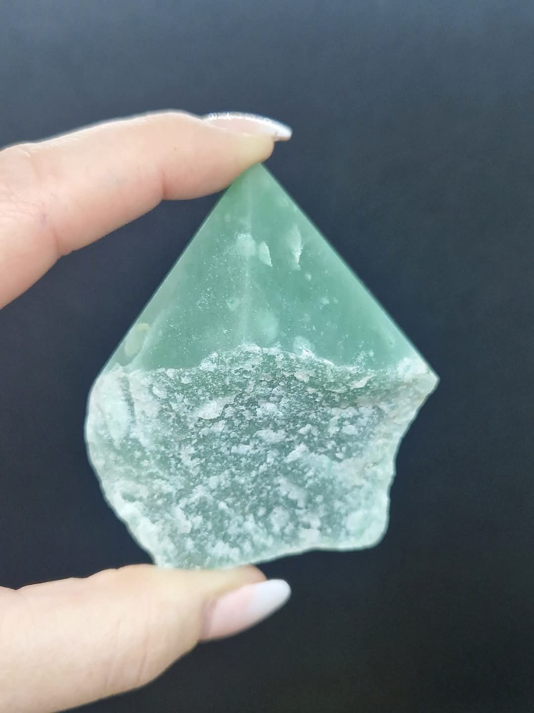 Pointe Aventurine verte semi polie