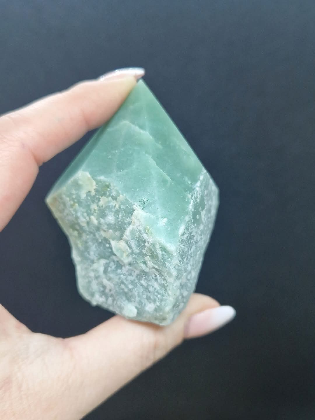 Pointe Aventurine verte semi polie