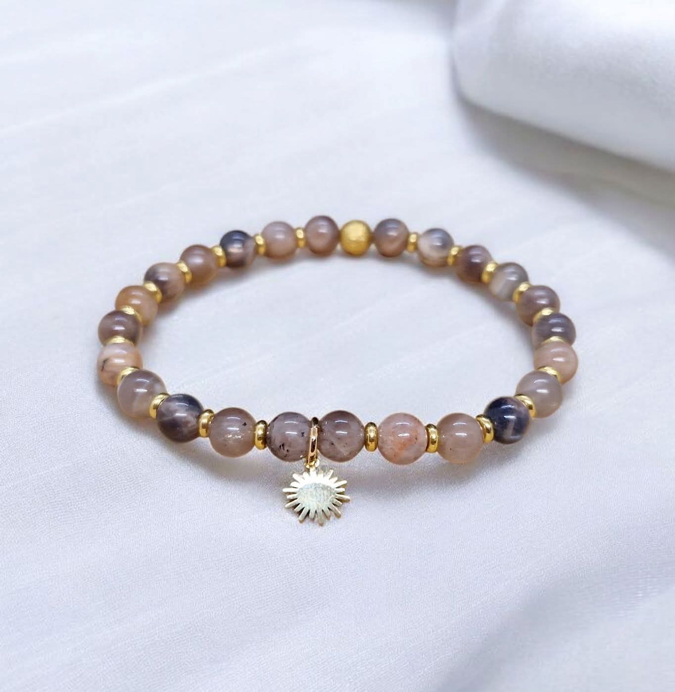 Bracelet Pierre de soleil noire 6mm