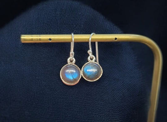 Boucles d'oreilles Labradorite sertie argent