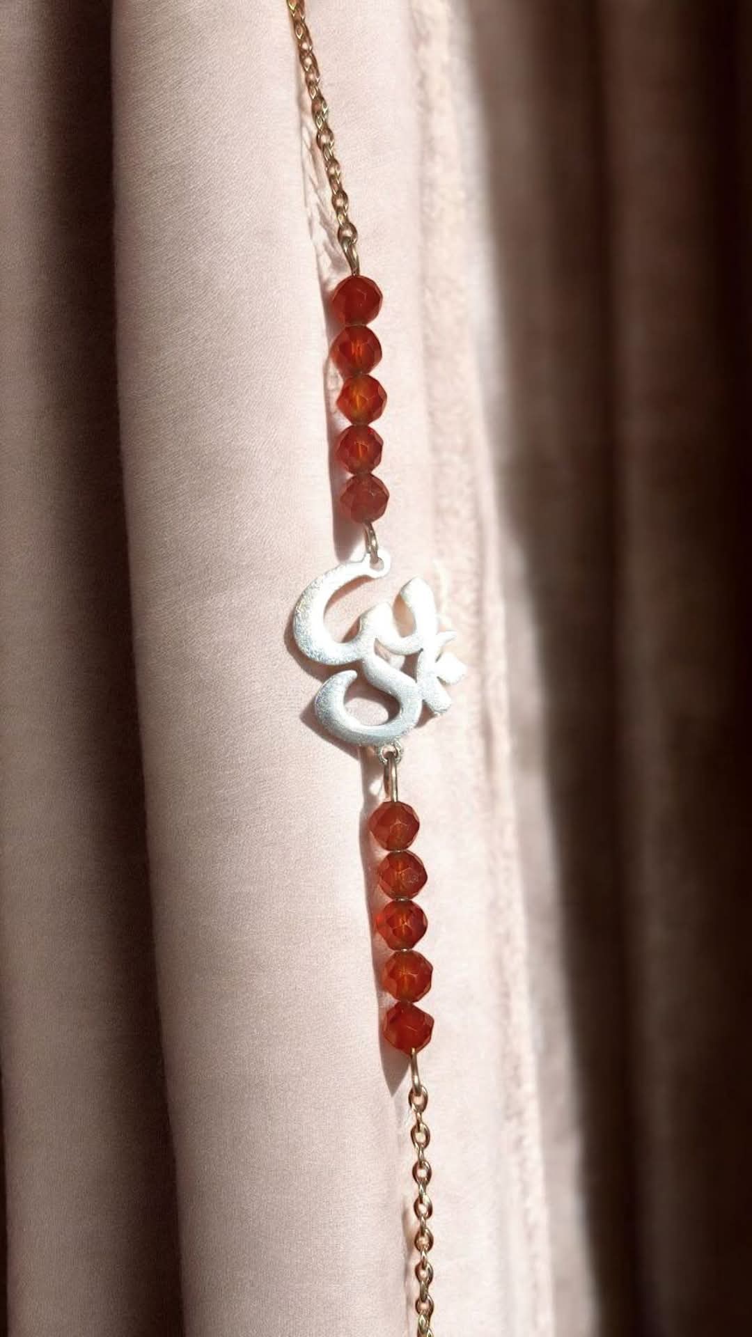 Bracelet Grenat Spessartine & Om
