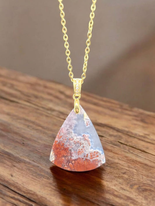 Pendentif Agate mousse rouge