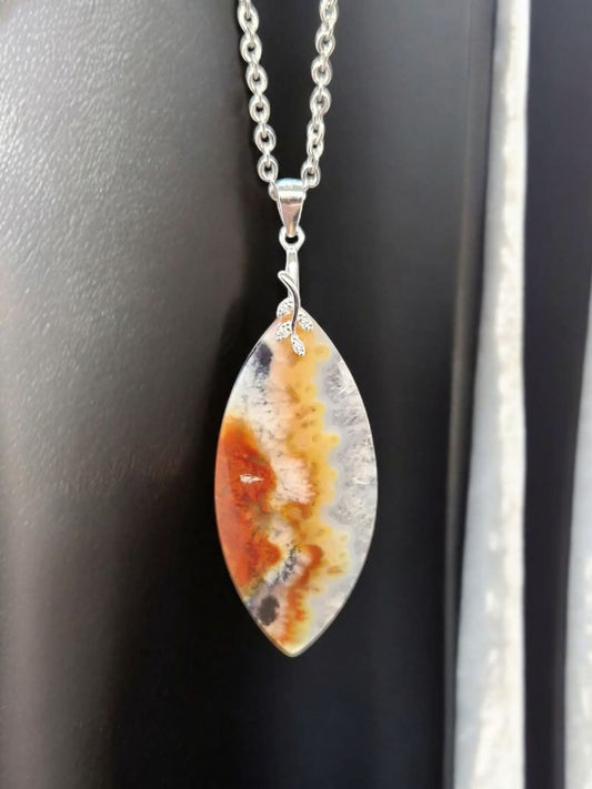 Pendentif Agate plume