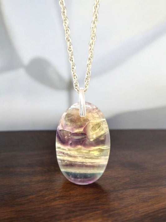 Pendentif Fluorite multicolore