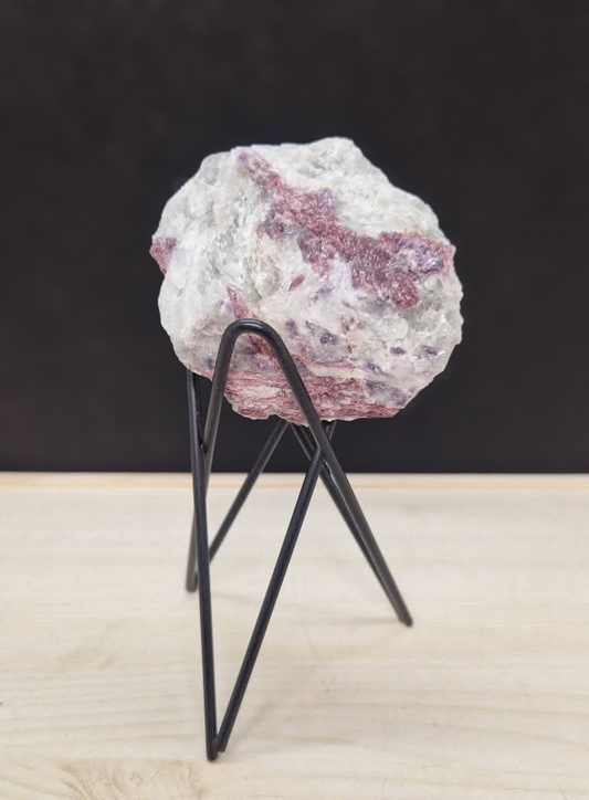 Rubellite brute sur Quartz