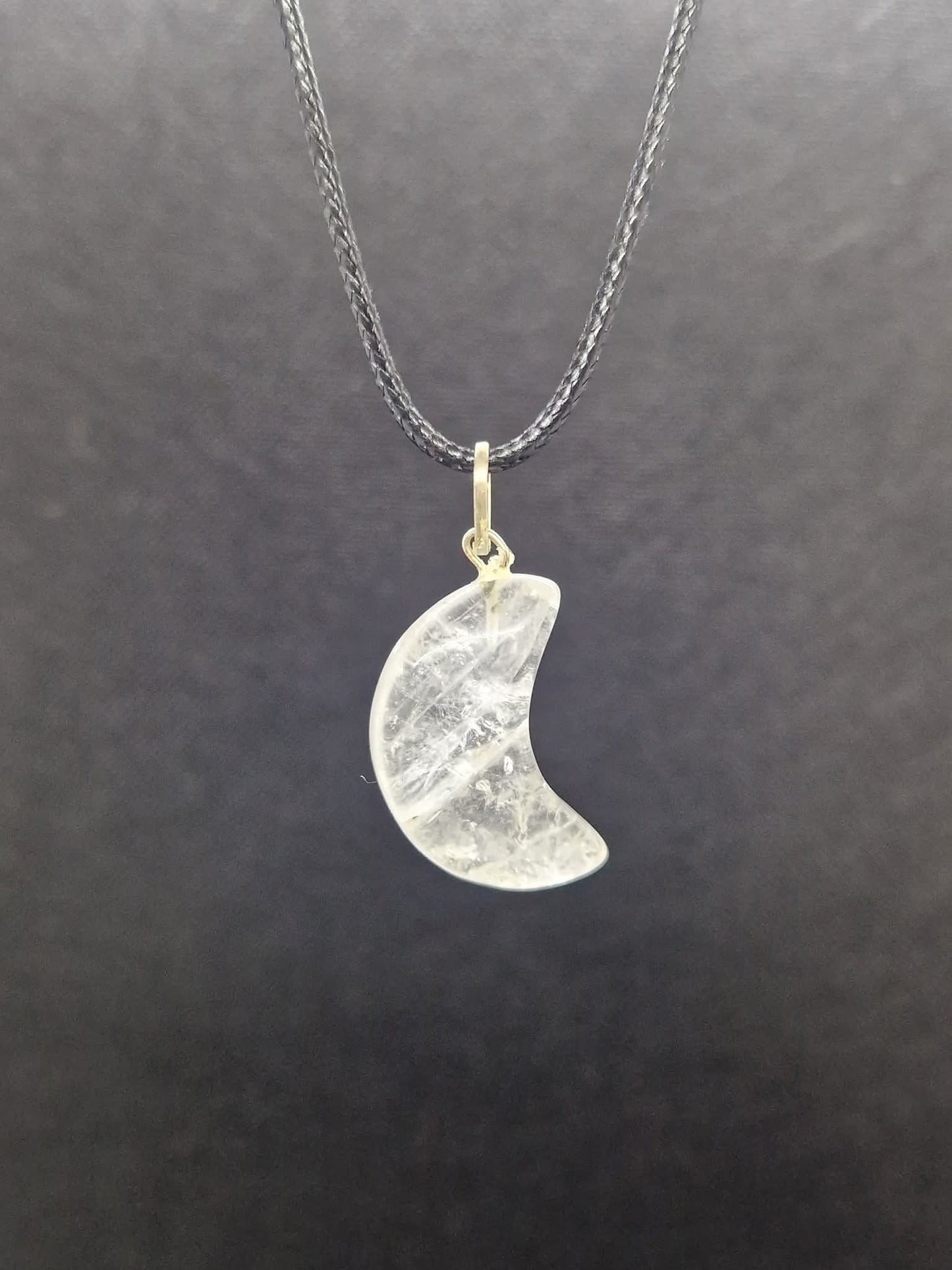 Pendentif Cristal de roche Lune