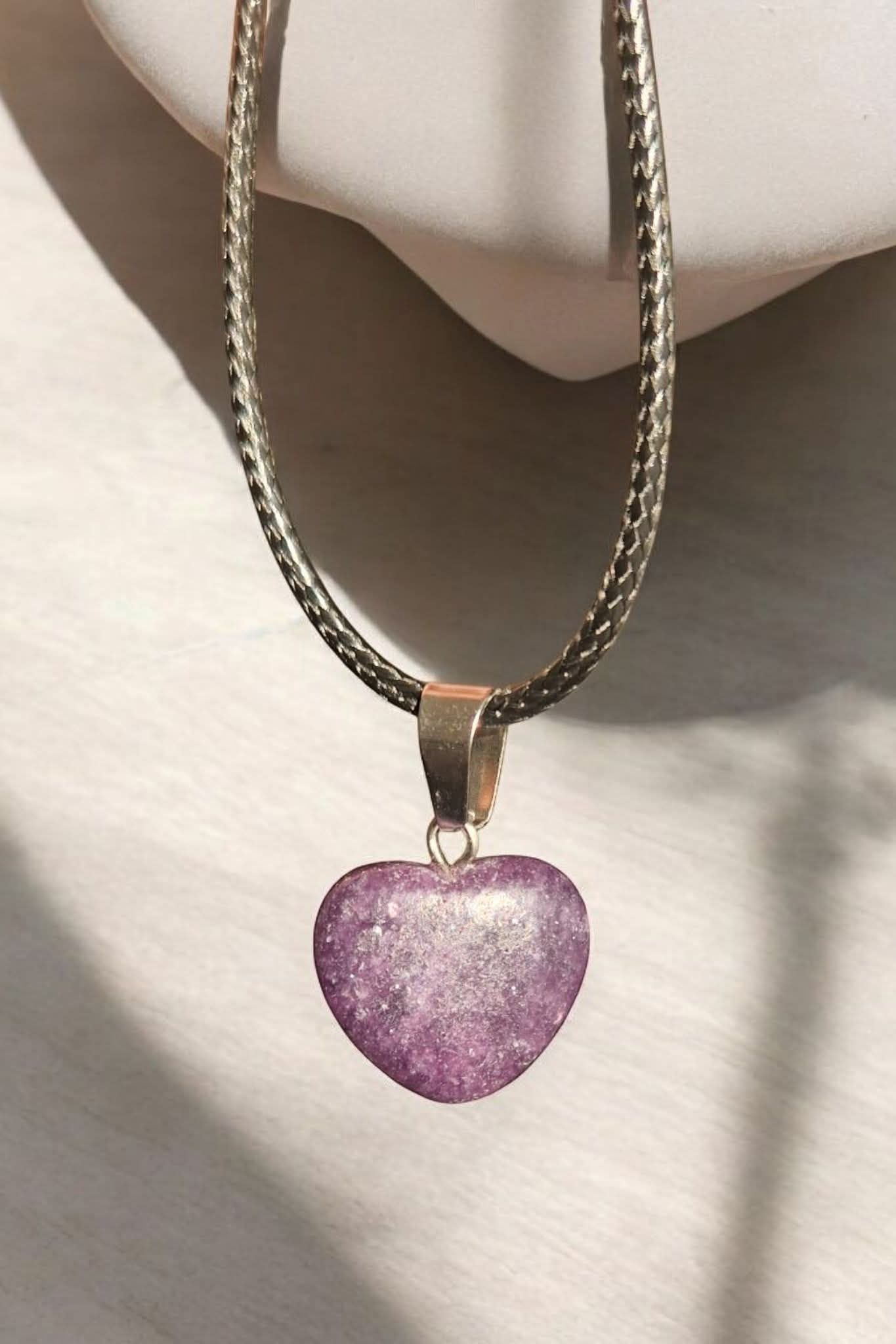 Pendentif Lepidolite cœur