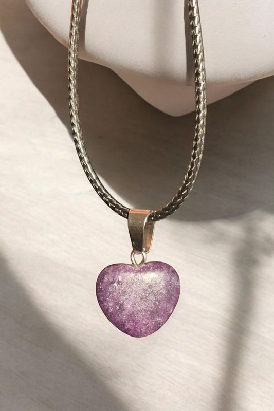Pendentif Lepidolite cœur