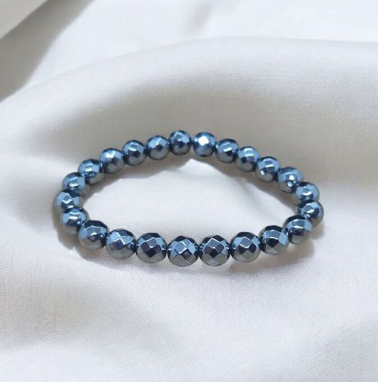 Bracelet Hématite facettée 8mm