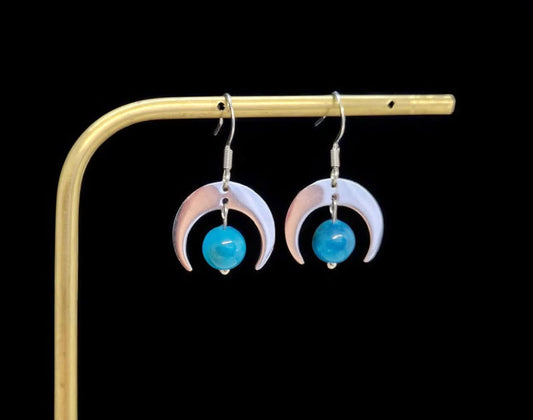 Boucles d'oreilles Lune Apatite